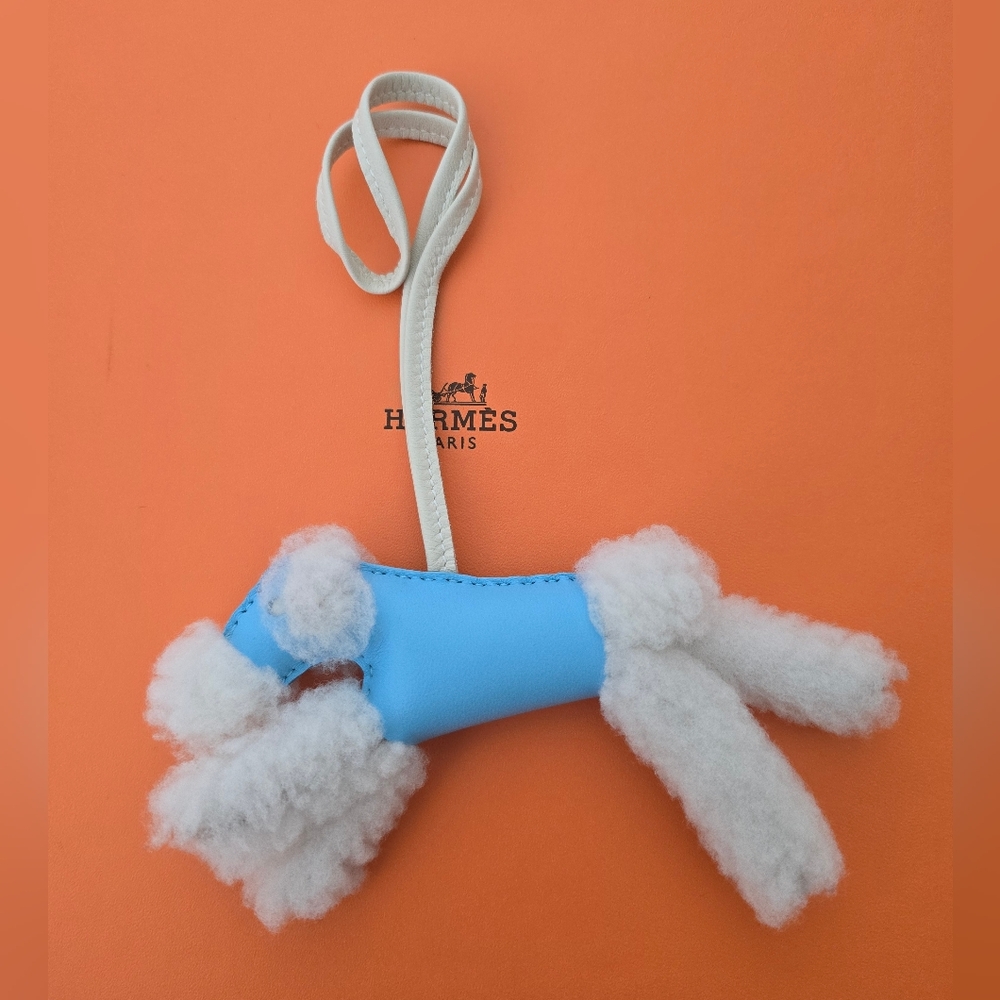 Hermès Blue and White Dog Bag Charm, BUDY